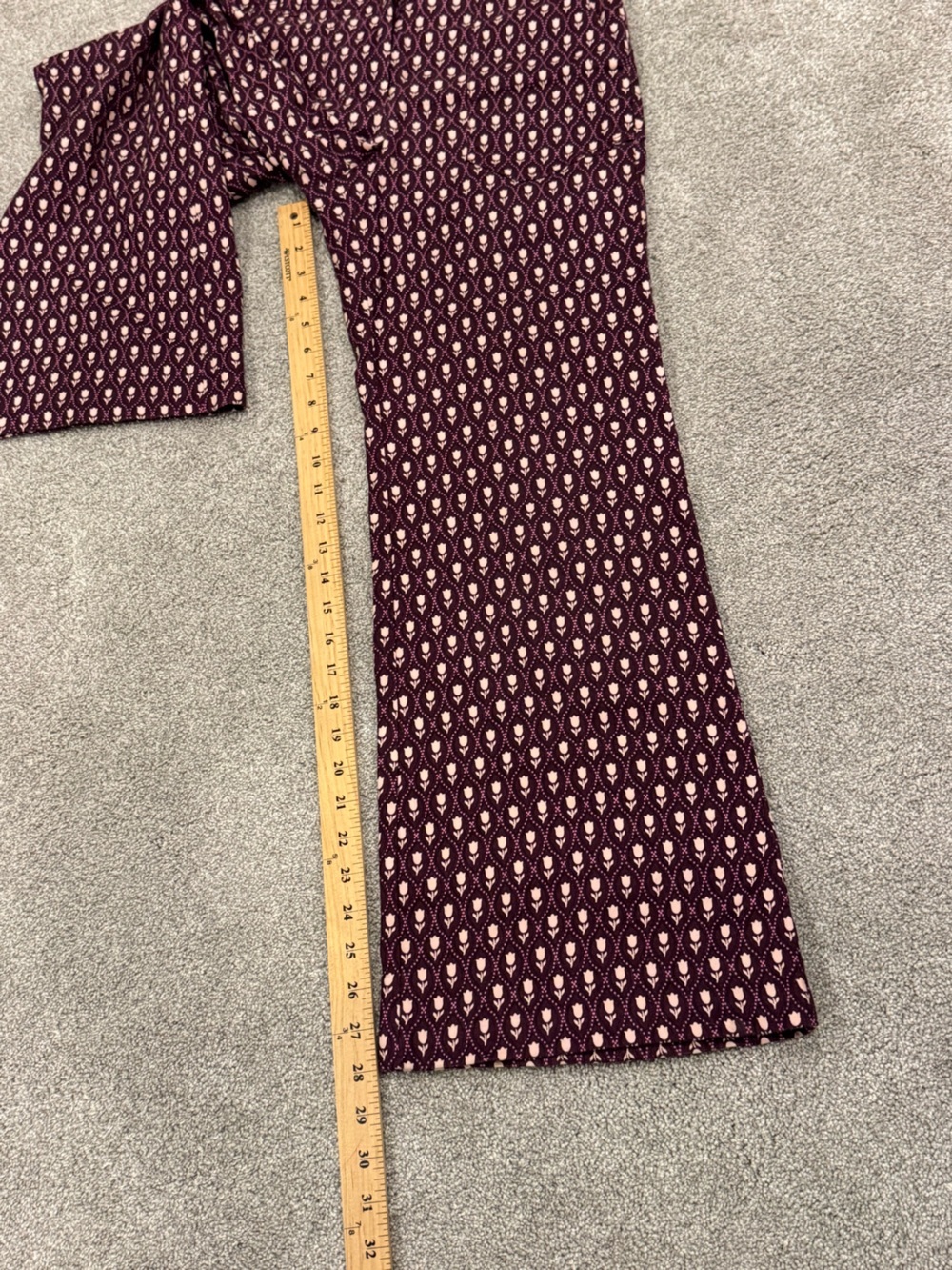 Anthropologie Maeve The Naomi Linen blend tulip print Wide-Leg Flare Pant size 2 - Picture 6 of 10
